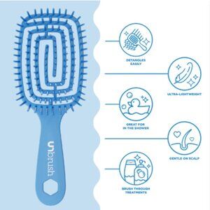 NEW UNbrush Flex Detangling Hair Brush - Blue by FHI Heat